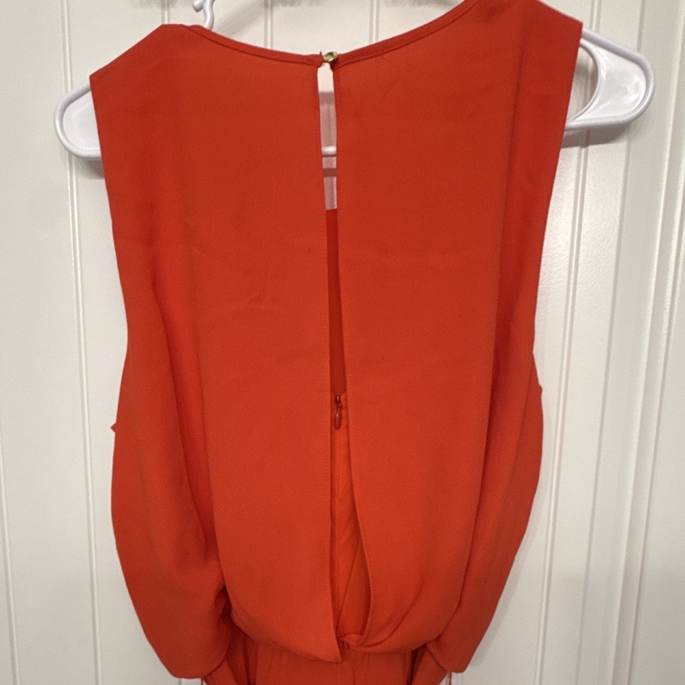 Vince Camuto Women Sleeveless Wide-Leg Jumpsuit Belted Pockets Orange Size 10 - Picture 5 of 8